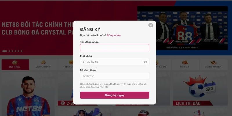 Đăng ký net88 Hướng dẫn chi tiết quá trình Đăng ký net88